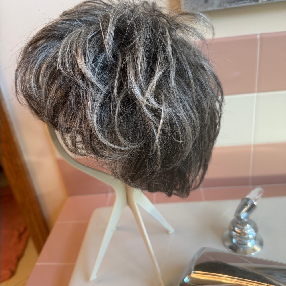 Stylish Gray and Brownish Black Women's Wig